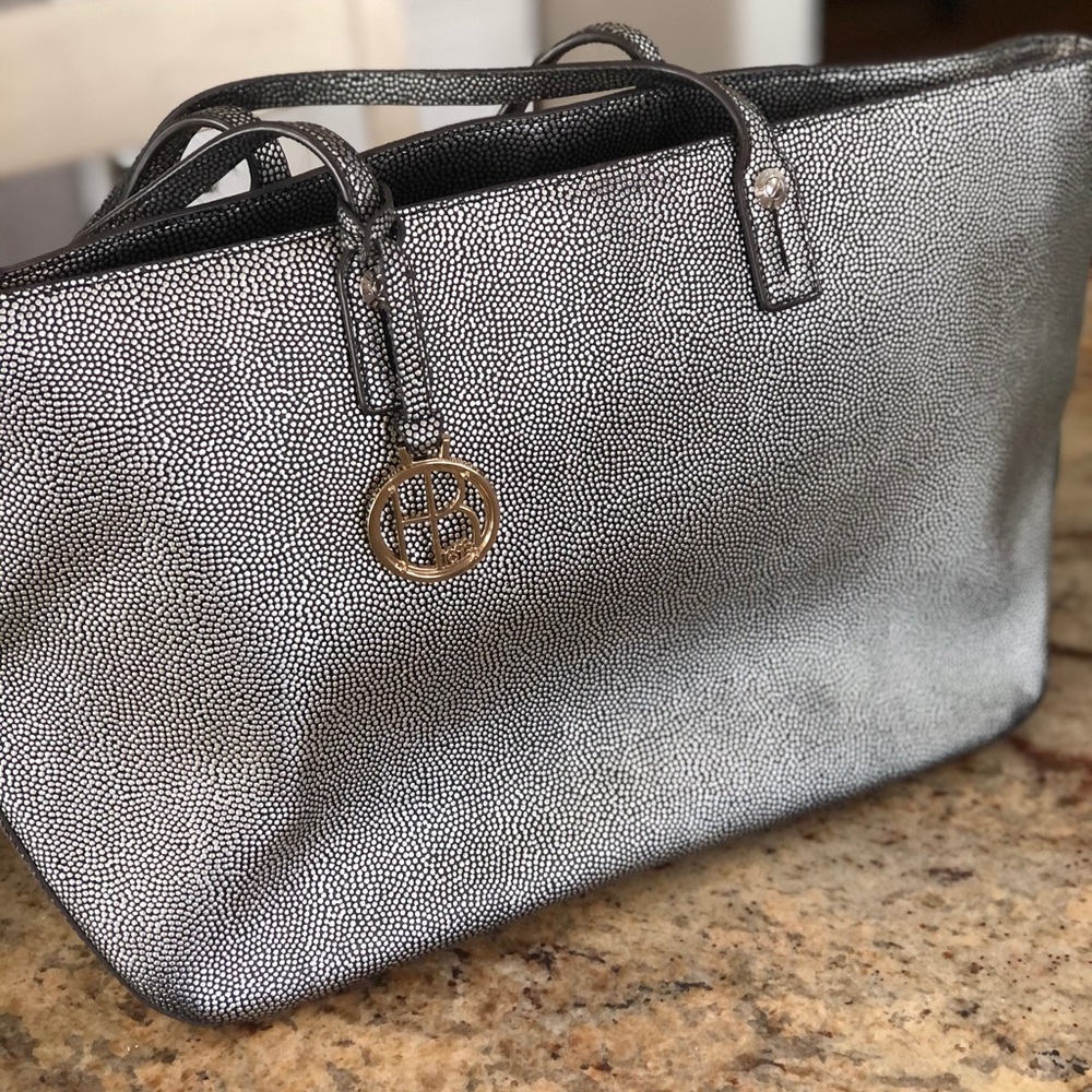 Henri Bendel silver/black tote bag
